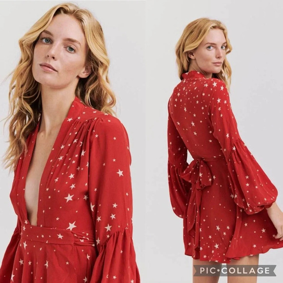 NWT STONED IMMACULATE X Stellaire Duval Star Dress 100% silk - Picture 2 of 9